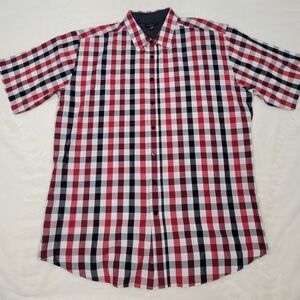 London Fog Checkered Shirt - Red, Black, and White
